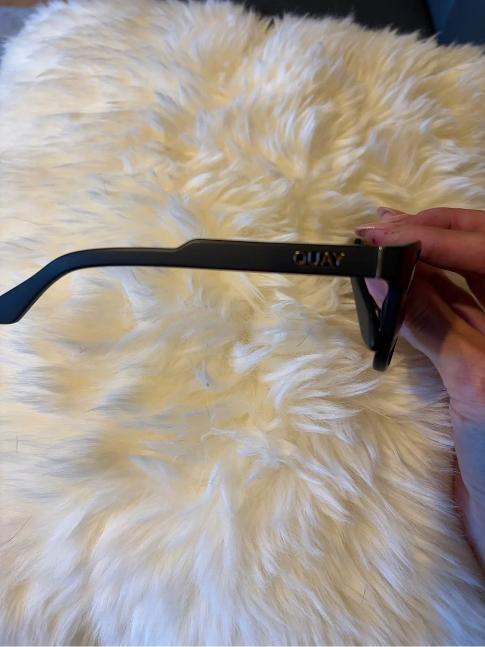 Quay Australia Black Matte Cat-Eye Sunglasses